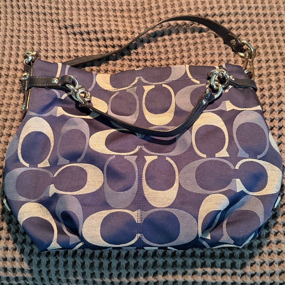 Coach Navy and Cream Signature Tote